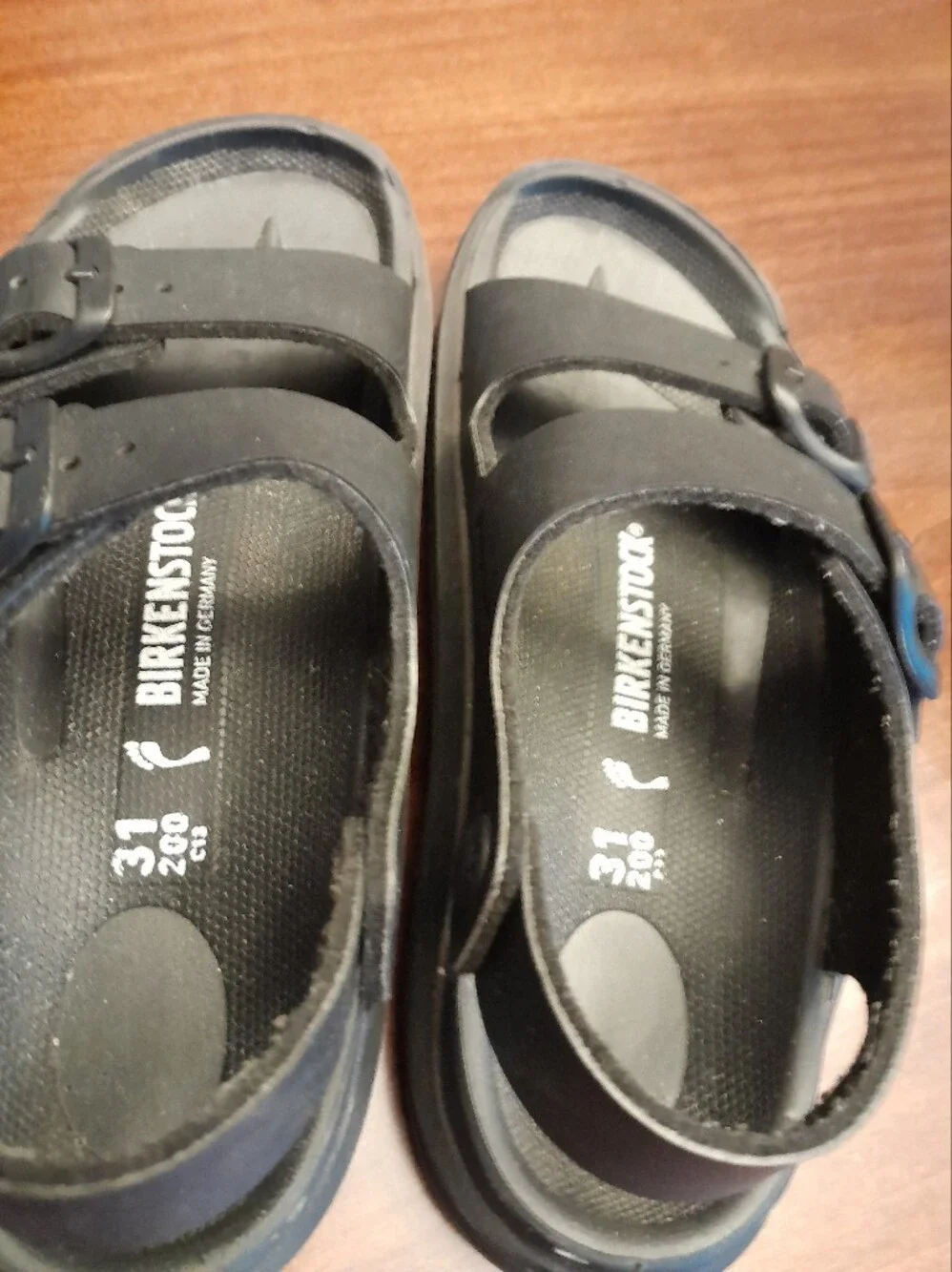 Birkenstock Kids Black Two-Strap Adjustable Sandals EU31/US13